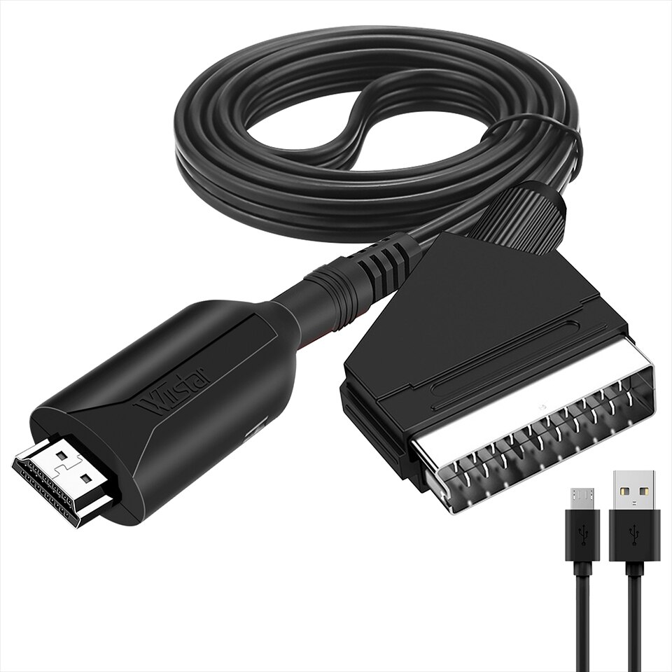 HDMI-kompatibel zu SCART Kabel Konverter HDMI in Scart Out Video Audio Konverter Adapter für HDTV DVD