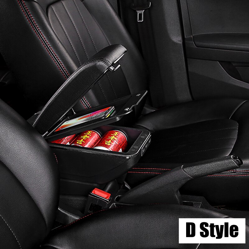 Center Centre Console Storage Box For Nissan VERSA Sedan Latio Sunny Double layer Rotatable Armrest Box