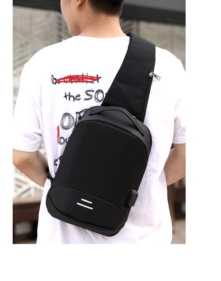 UOSC Brust Tasche Männer Umhängetasche USB Anti-diebstahl Schnalle Hohe Kapazität Anzug Für Pad Wasser Schulter Tasche Trave Tasche: lU
