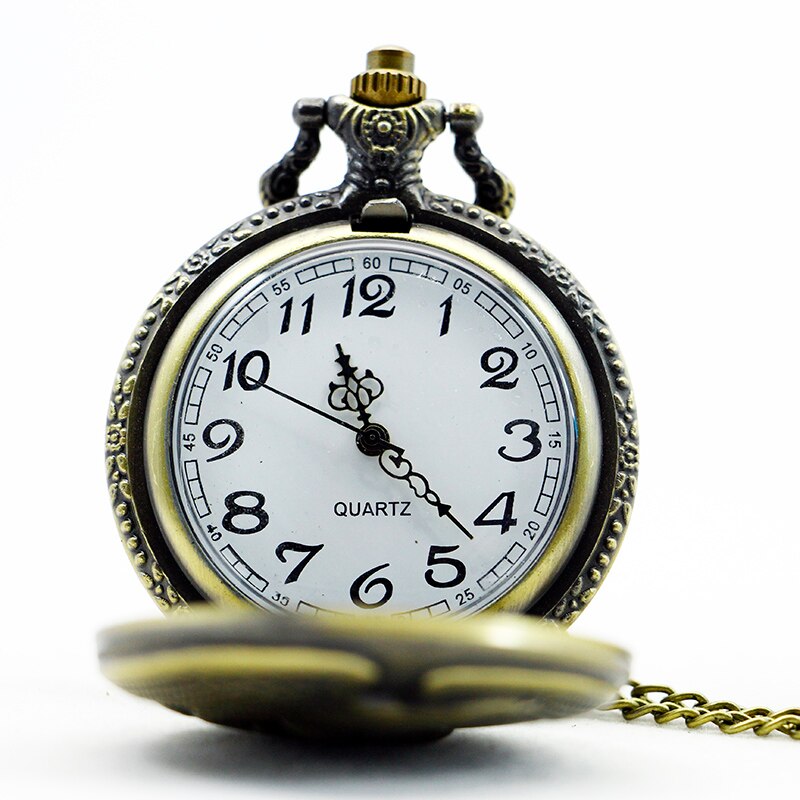 Invincible Eagle Vintage Quartz Pocket Watch Necklace Pendant Womens Mens Fob Watch