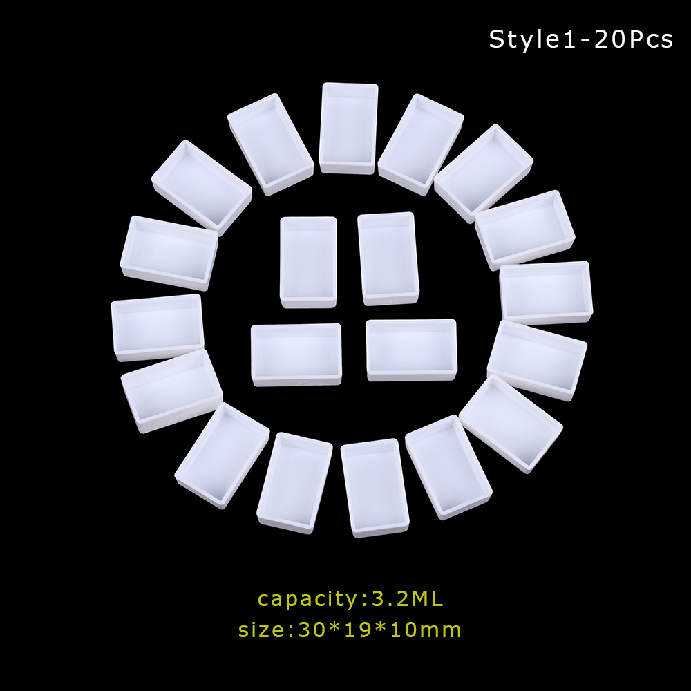 20/50 stk 0.5/3.2ml kunstnere tomme akvarell maling panner malere pigment praktisk maling case kunst håndverk palett tilbehør: Stil 1
