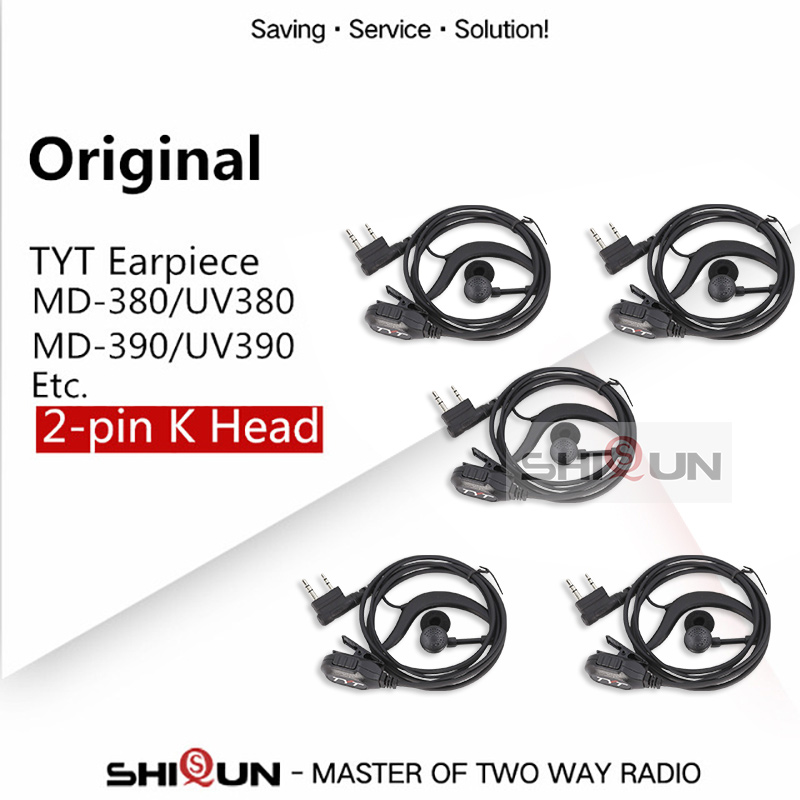 TH-UV8000D Earpiece TH-UV98 TH-UV88 Headset Original UV8000E MD-380 MD-UV380 MD-390 MD-UV390 MD-680 TH-F8 Mic Earphone 2Pin Plug: Blue