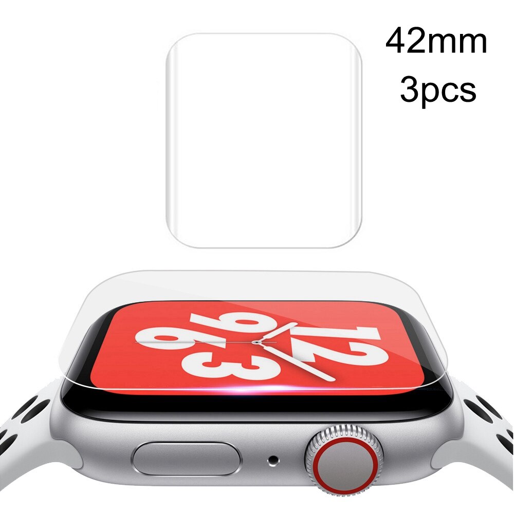 Couverture de Film 3 pièces pour Apple 4 3 2 1 iWatch Smart Watch protecteur d'écran Anti-déflagrant couverture complète haute définition Anti-choc: 3pc 42mm