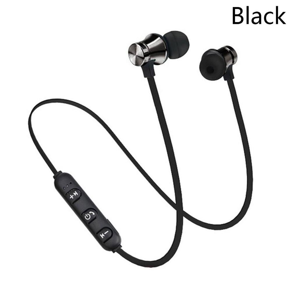 Magnetic Wireless Bluetooth Earphone In-Ear With Mic Sports Waterproof Music Earplugs Headset For IPhone 6s Plus Samsung 8: Black