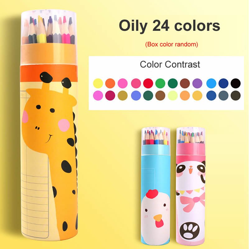 Colored Pencil Children Oily Colored Graffiti Pencils Painting Cute Drawing Pencil For Kids Drawing: 24 Color