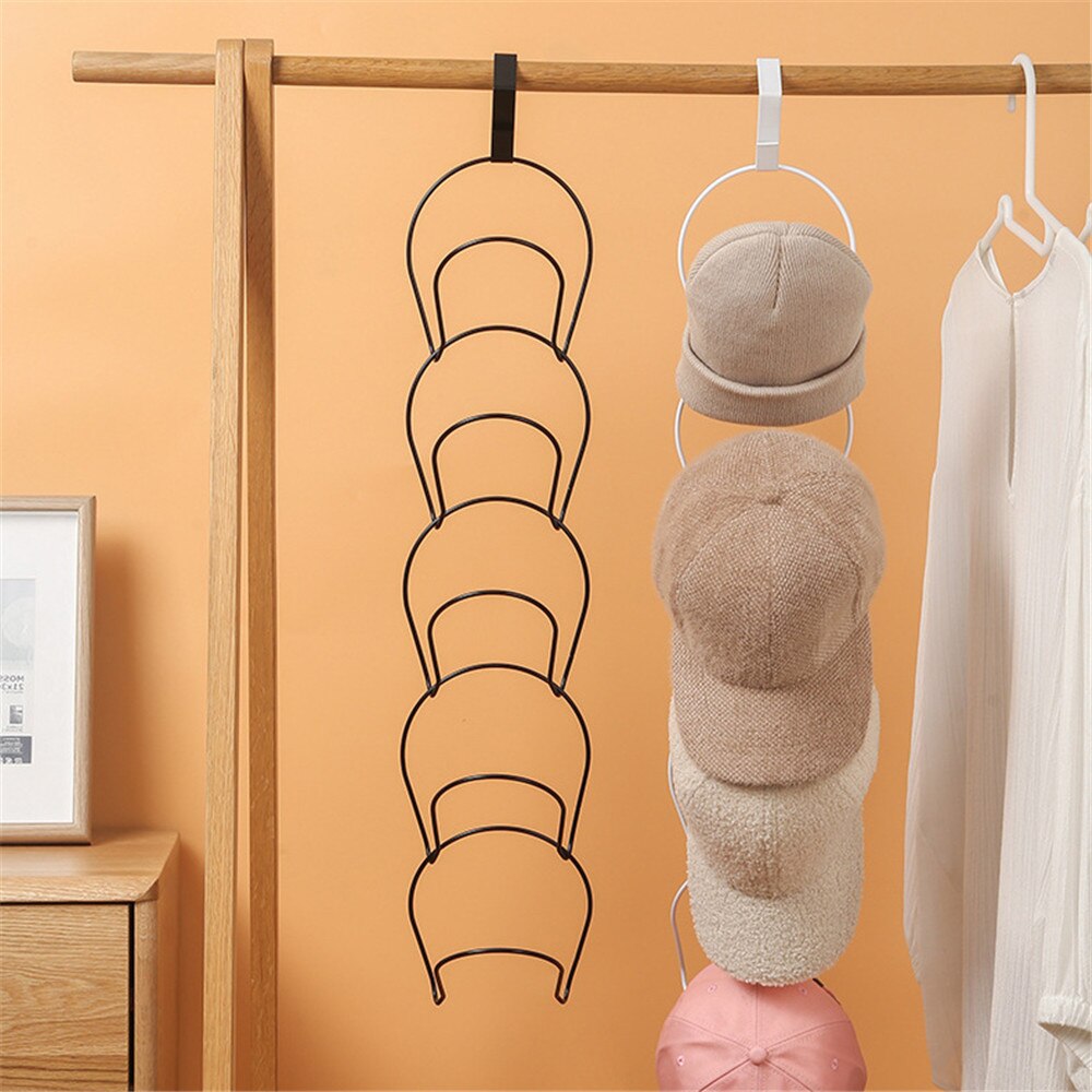 Porte-chapeau mural en métal, 5 pièces/ensemble, porte-chapeau multicouche, affichage de rangement, écharpe, sac, crochets, étagère, organisateur