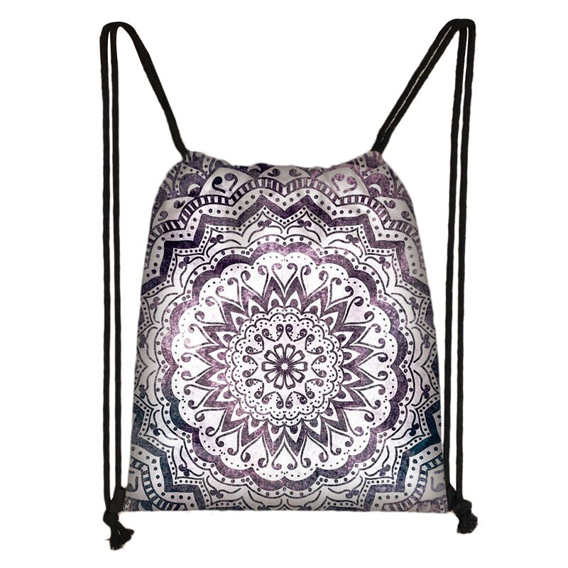 Mandala/hamsa fatima hand/buddha lotusblomma ryggsäck kvinna dragsko väska flickor förvaringsväska dam resväska: Skdmandala 06