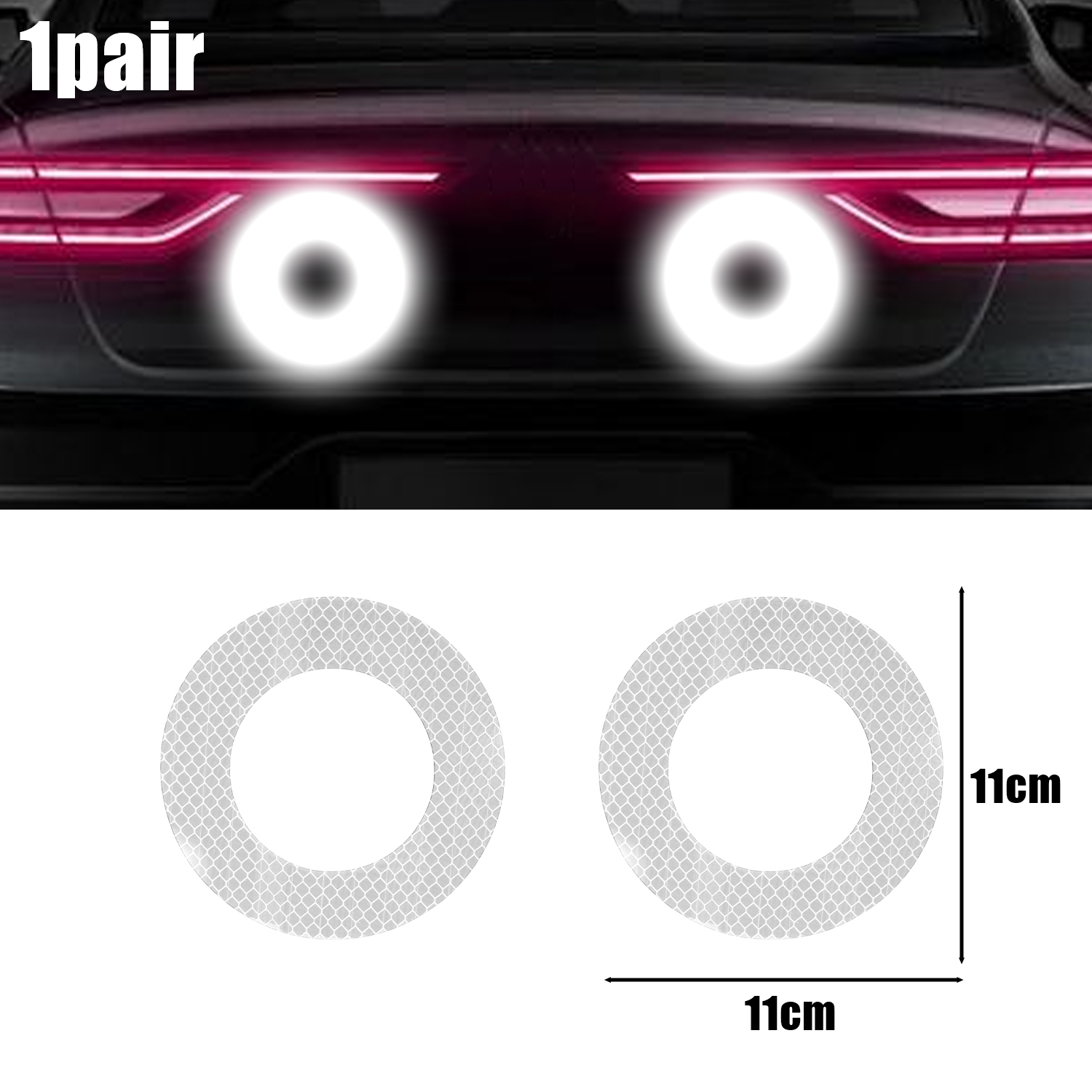 2 uds pegatina reflectante para coche pegatinas para parachoques trasero Aoto pegatina de seguridad antiarañazos accesorios exteriores tiras reflectantes: Gris