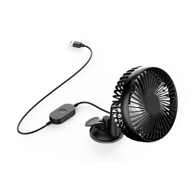 Enkele Kop Zuignap 5.5 Inch Auto Ventilator 12V-24V Universele Grote Wind Drie Snelheidscontrole Usb auto Fan