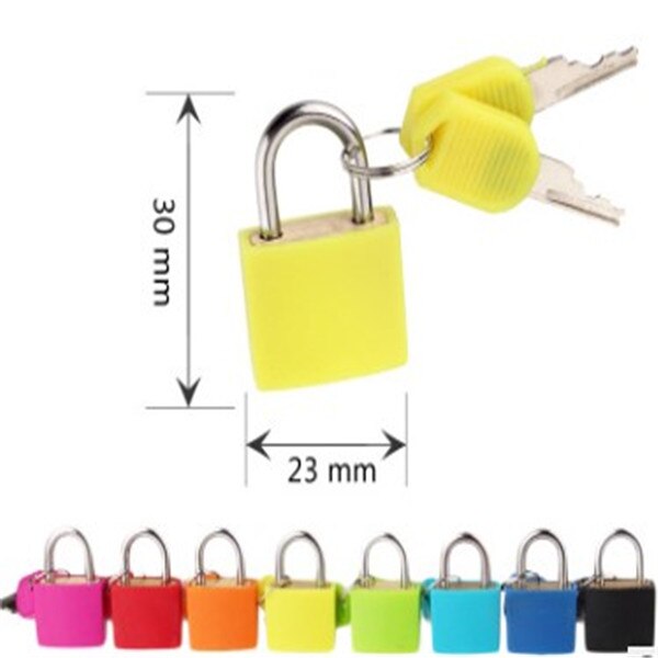 4 couleurs Petit Mini Forte Acier Cadenas Valise Bagages Serrure du Tiroir Cas Cadenas à clé Anti-Vol Serrures avec 2 touches: yellow