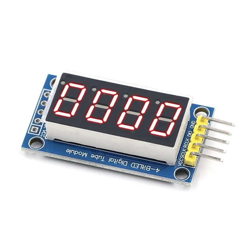 MOOL 2Pcs 4 Digit Digital Tube Display Module LED Brightness Adjustable With Clock Point LED Display