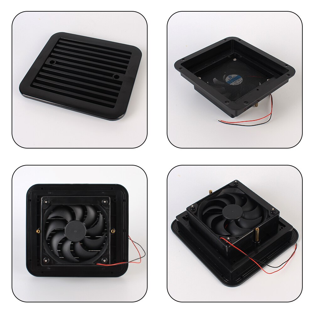 Ventiladores de escape de ventilación silenciosos para Rv, remolque, caravana, fuerte viento, salida de aire lateral de 12V, Ventilación de nevera con ventilador, estilo de coche