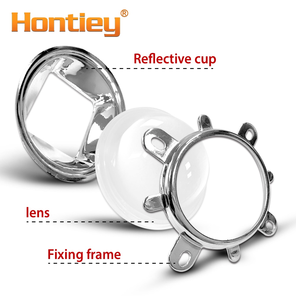 1 set 44mm LED Lens Optical Glass 60 90 120 degree Reflector Collimator Fixed Bracket 10W 20W 30W 50W 100W COB High Power Chip