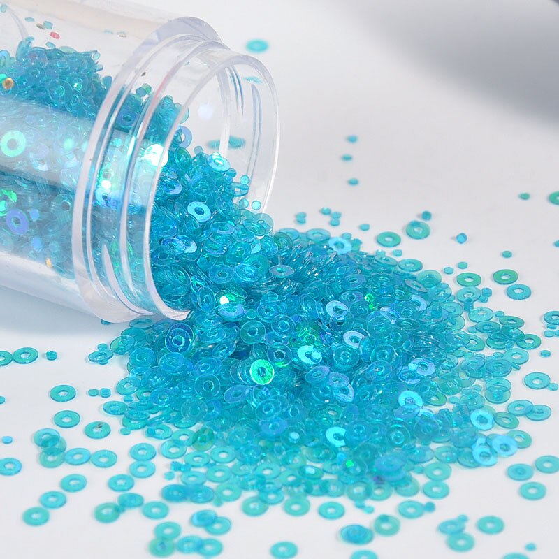 10 G/pak 2Mmtrans Platte Ronde Losse Pailletten Pailetten Naaien Wedding Craft Vrouwen Kledingstukken Diy Accessoires Beschikbaar Sequin Trim: Transparent Blue