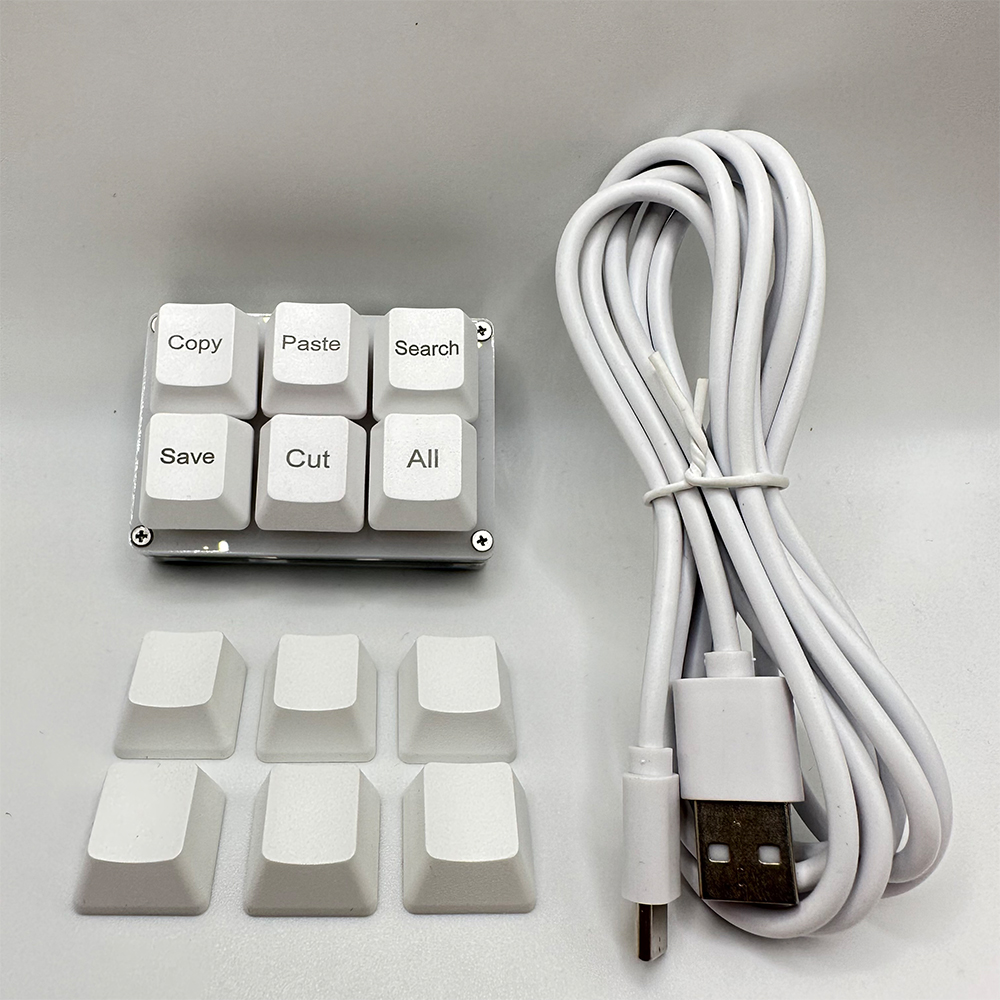 6 taster kopier lim inn søk lagre klipp tastatur enhånds osu-tastatur programmerbar mekanisk snarvei makro tastatur for arbeidsspill