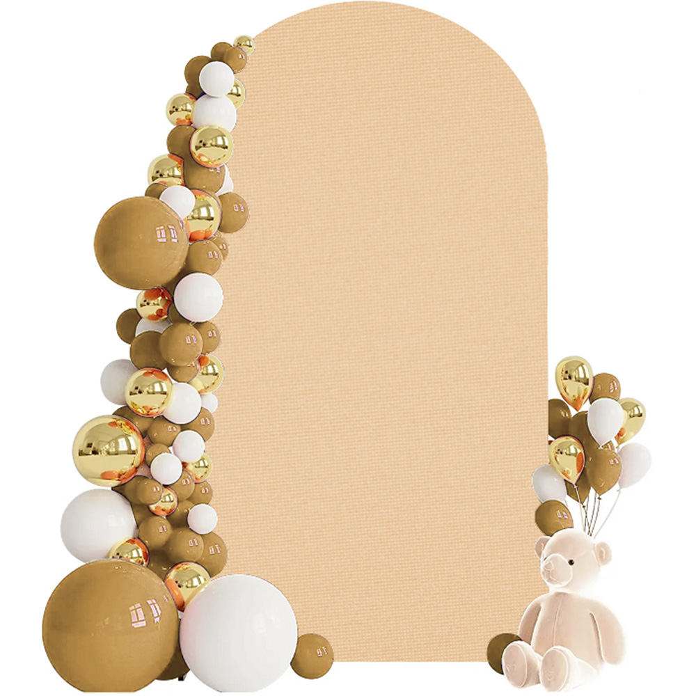 1pc, Wedding Arch Cover White Spandex Fitted 2-Sided Wedding Arch Stand Covers Round Top Arch Backdrop Cover For Birthday Party: Deep Purple / 150*200