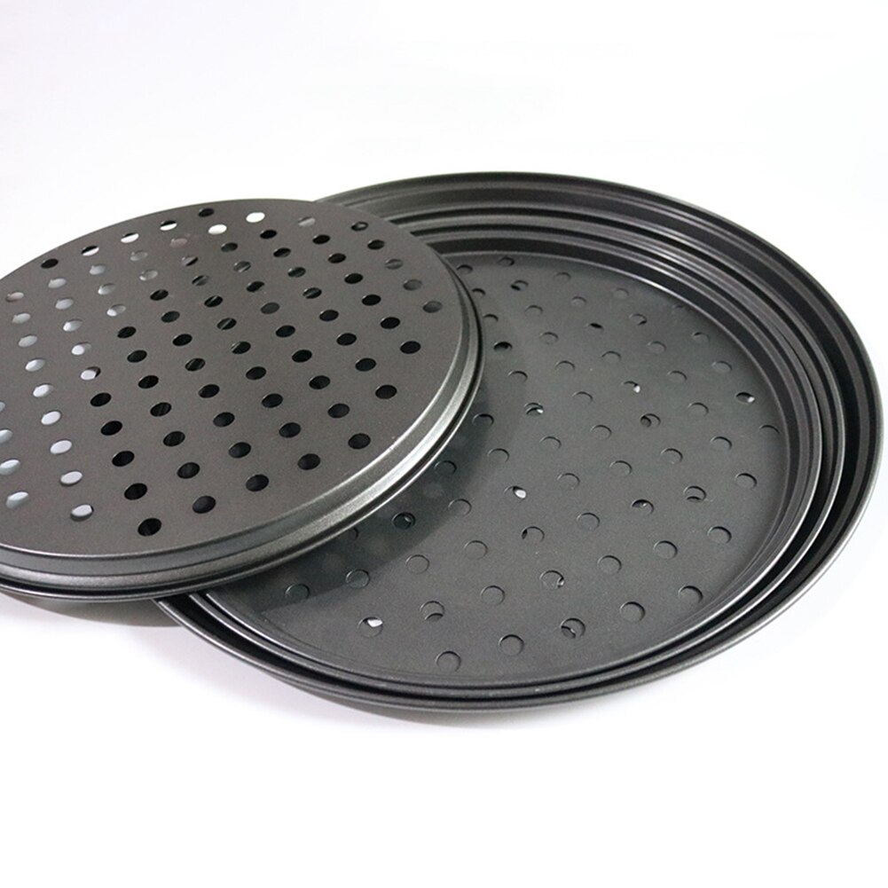 28/32Cm Staal Non-stick Pizza Bakken Pan Plaat Met Gat Bakvormen Bakken Gereedschap Keuken Gereedschap Bakken lade