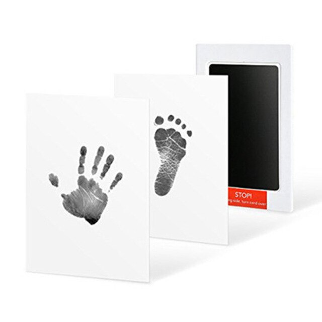 Almohadillas de tinta para huella de bebé, estampado a mano, estampado de huellas de bebé, recuerdo seguro, Kits de almohadillas de tinta no tóxica para bebé,: Black