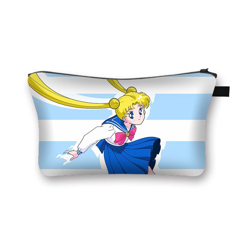 Anime sød kosmetiktaske kvinder makeuptasker piger kosmetiketui til make-up damer rejsearrangører taske makeup boks: Hzbmeishao 01
