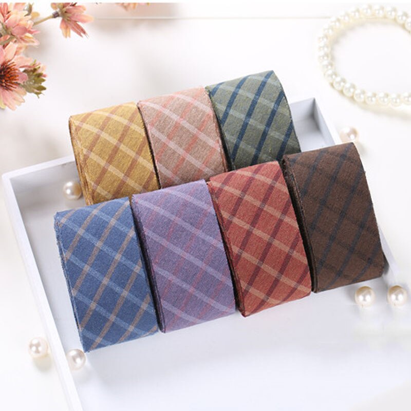10meters Grid Stripe Yarn Dyed Cotton Bias Binding Tapes Ribbon for DIY Patchwork Accessories Cotton Fabric Trimming Sewing