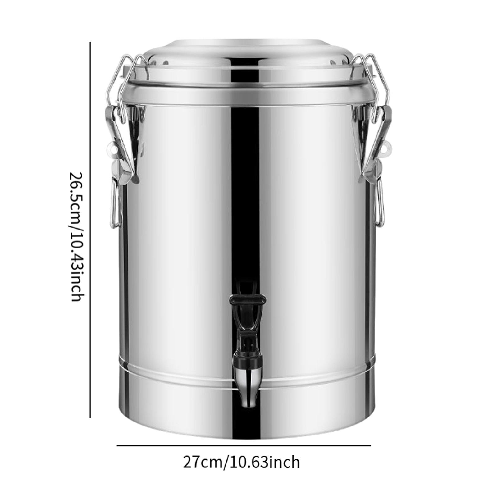 10L/20L/30L Insulated Bucket Stainless Steel Insulated Bucket Large Capacity Insulated Beverage Dispenser with Faucet: Orange