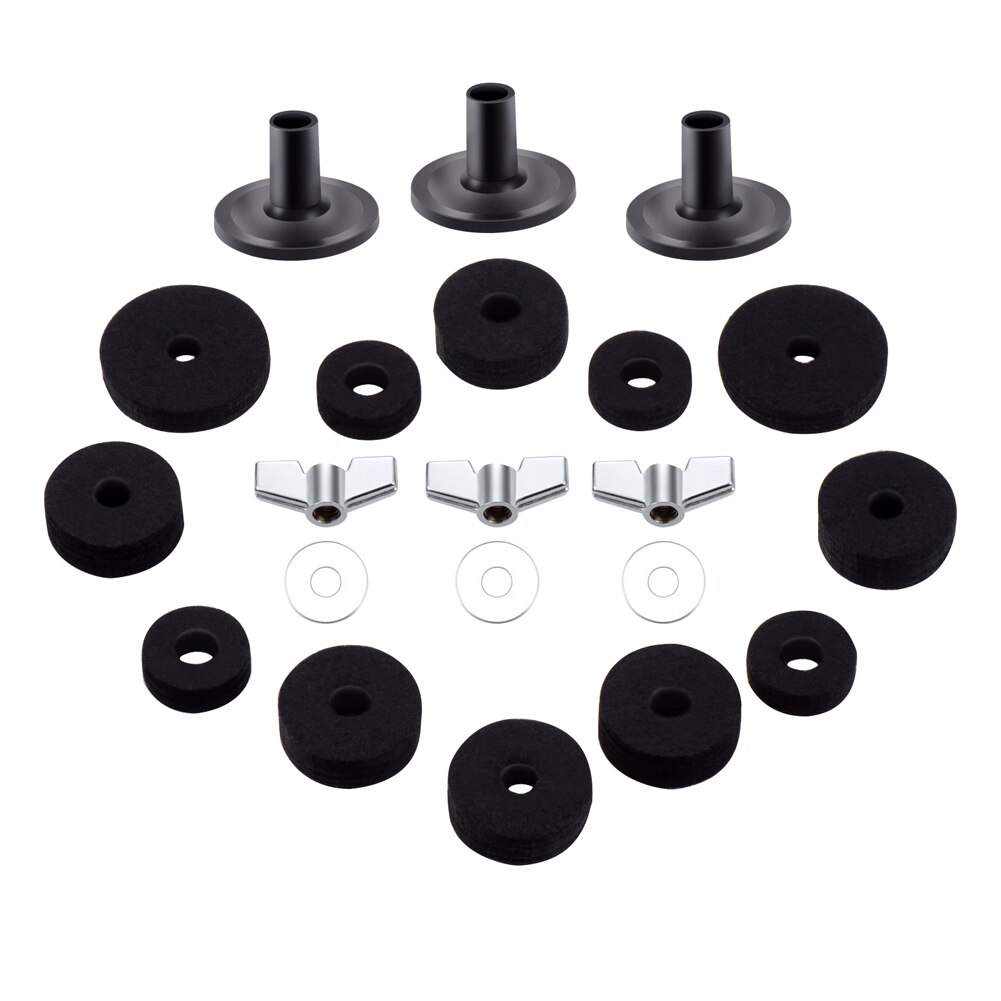 cymbal filt hei-hatt kløtsj filt hei hatt kopp filt cymbal ermer med utgangspunkt vingemuttere cymbal skive til cymbal stabilere: 21 stk