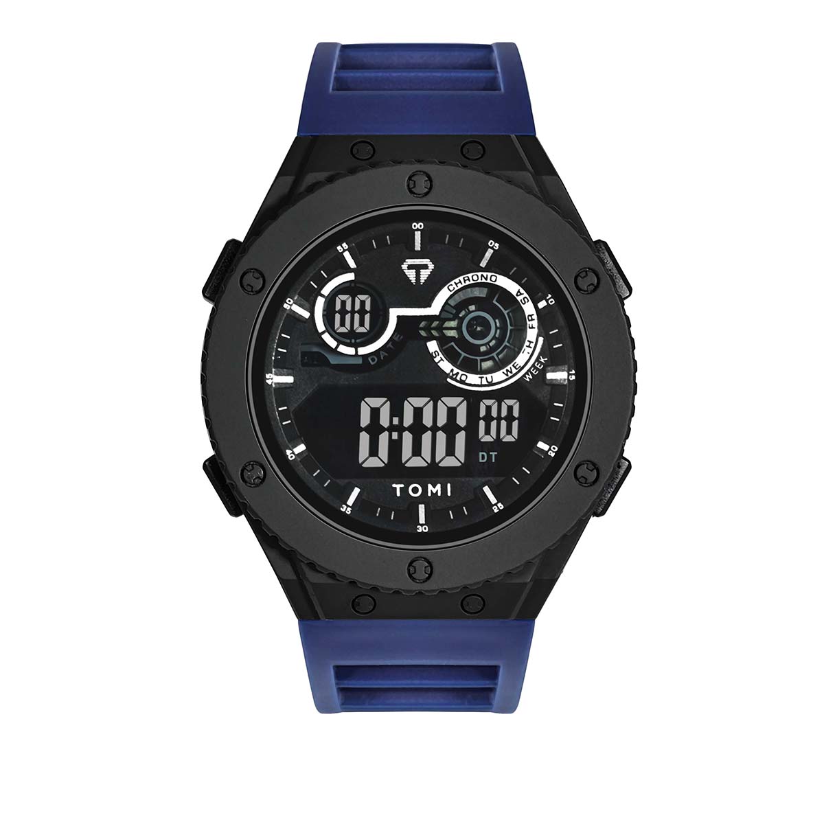 TOMI-reloj Digital luminoso LED para hombre, minimalista, resistente al agua hasta 30M, deportivo, con fecha, electrónico para estudiantes: Azul