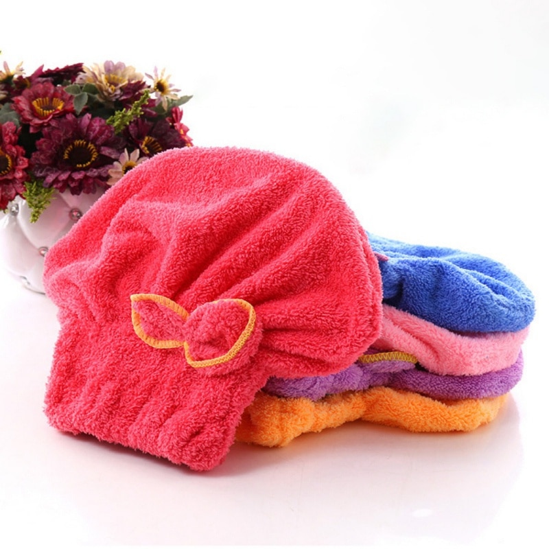 Mikrofiber badehåndklæde hår tør hurtigtørrende dame badehåndklæder blødt badehætte dame turban hoved wrap badning tilbehør til badeværelset