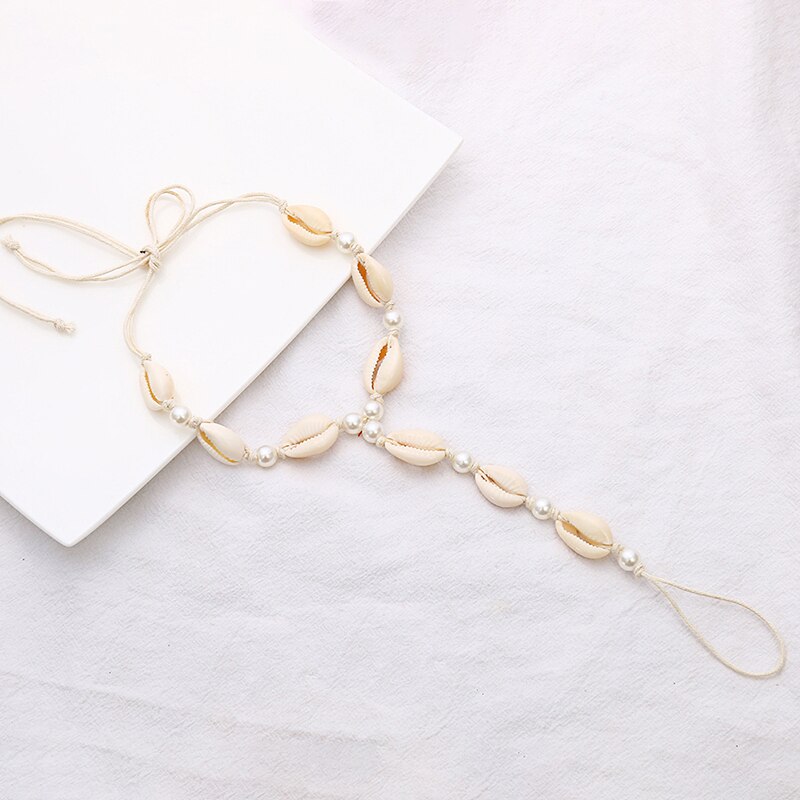 Pearl Shell Barefoot Sandal Anklet Foot Chain Toe Beach: Default Title