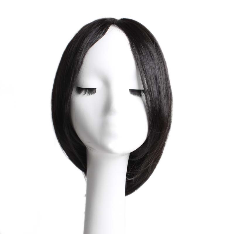 Vreugde &amp; Beauty 10 Inch Synthetisch Haar Clip In Toupetje Haarstukjes Steil Haar Bang Fringe Top Sluitingen Haarspelden Voor Mannen en Vrouwen