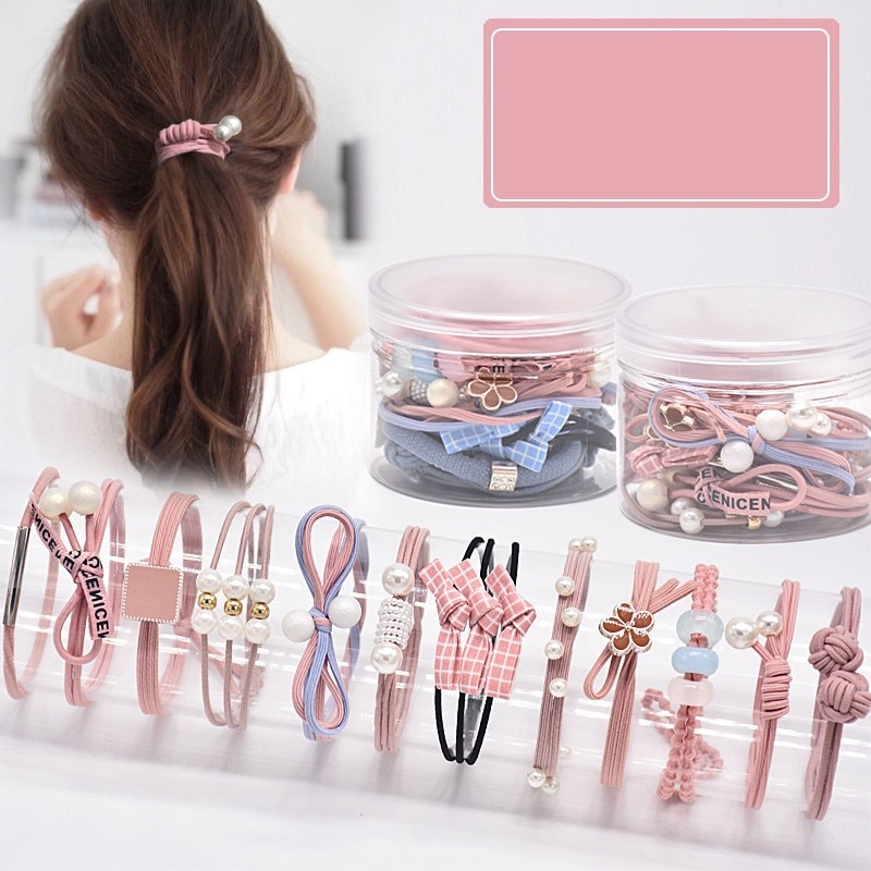 12 Pieces Women Hair Rope Headband Adult Hair Band Ultra-stretch Hairband for Tying Hair Rope Set Students Simple Cute Headband