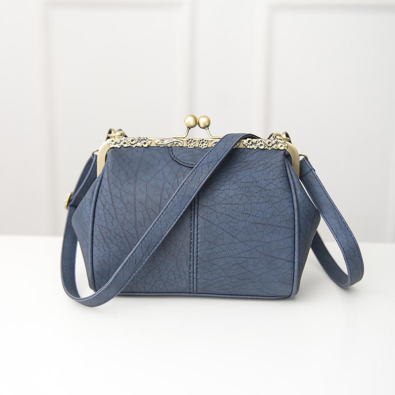 Vrouwen Tas Schouder Handtas Messenger Tassen Voor Vrouwen Clip Crossbody Rits Hasp Tote Tas Vrouwen Lederen Tassen: Blauw