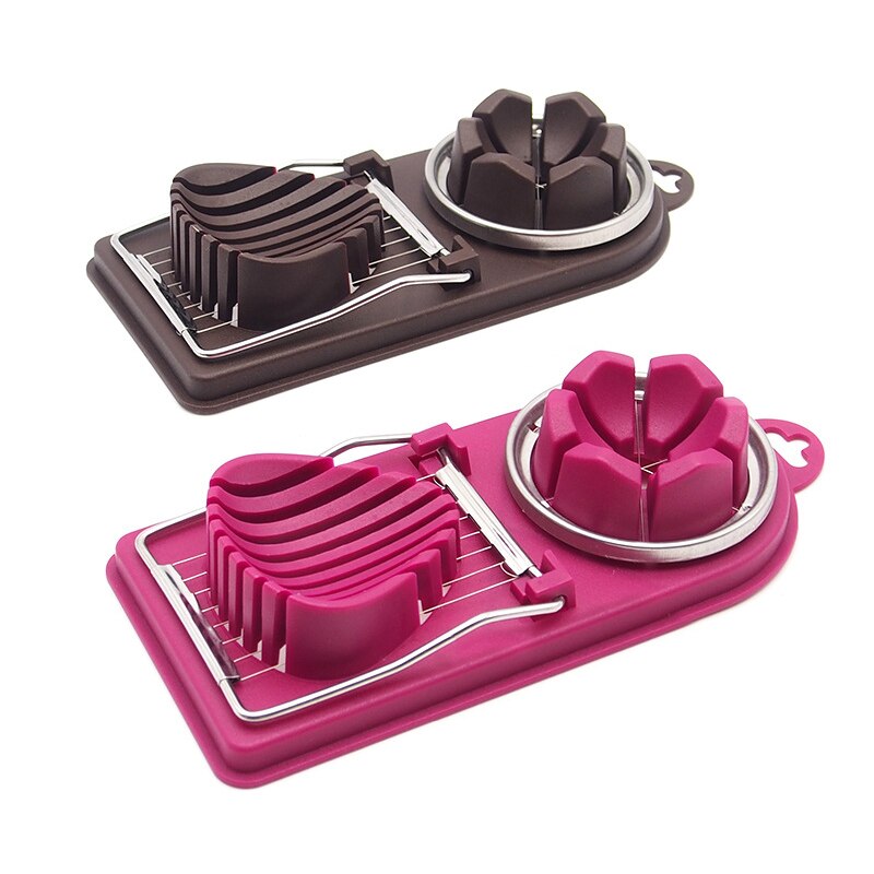 Roestvrij Staal Ei Snijder Ei Slicers Multifunctionele Fruit Groente Snijden Koken Tool Met Haak Keuken Accessoires