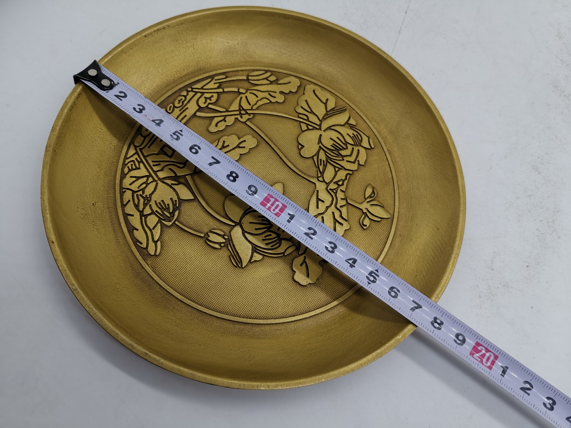 Chinese Antieke Koperen Collection Koperen Hand Gesneden Lotus Plaat