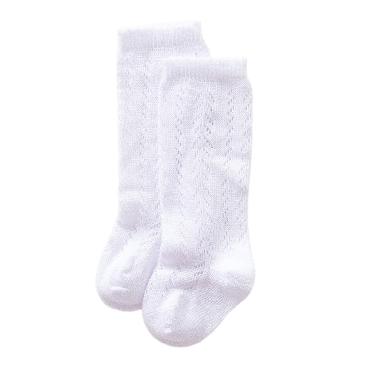 Baby peuter meisjes jongens effen sokken kinderen kind kniekousen beenwarmers mesh ademend antislip zachte sokken 0-3y: Wit / 24m