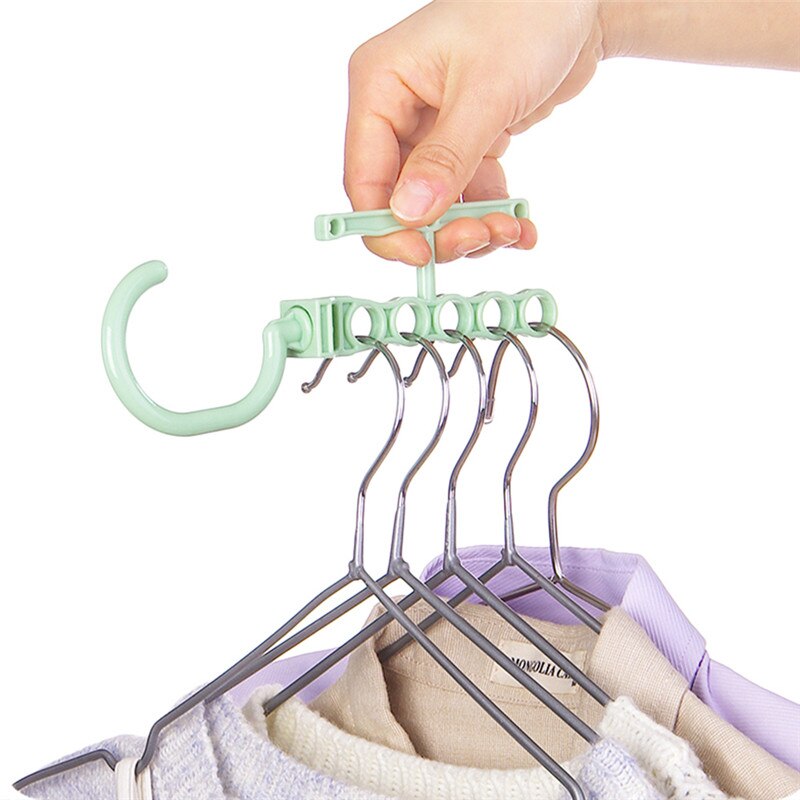 5 Circle Plastic Hanger Cabide Clothes Hanger Hook Hanger Organizer Fixed Holder Storage Racks Buckle Hanger Anti-Slip Home