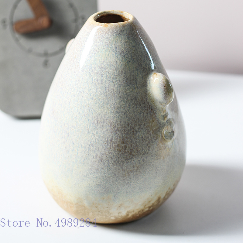JIDOFUE Zwarte rustieke keramische vaas Vintage bloemvaas, 26cm/10,2 inch keramiek terracotta hoge bodem boerderij rustiek voor minimalisme thuisdecor
