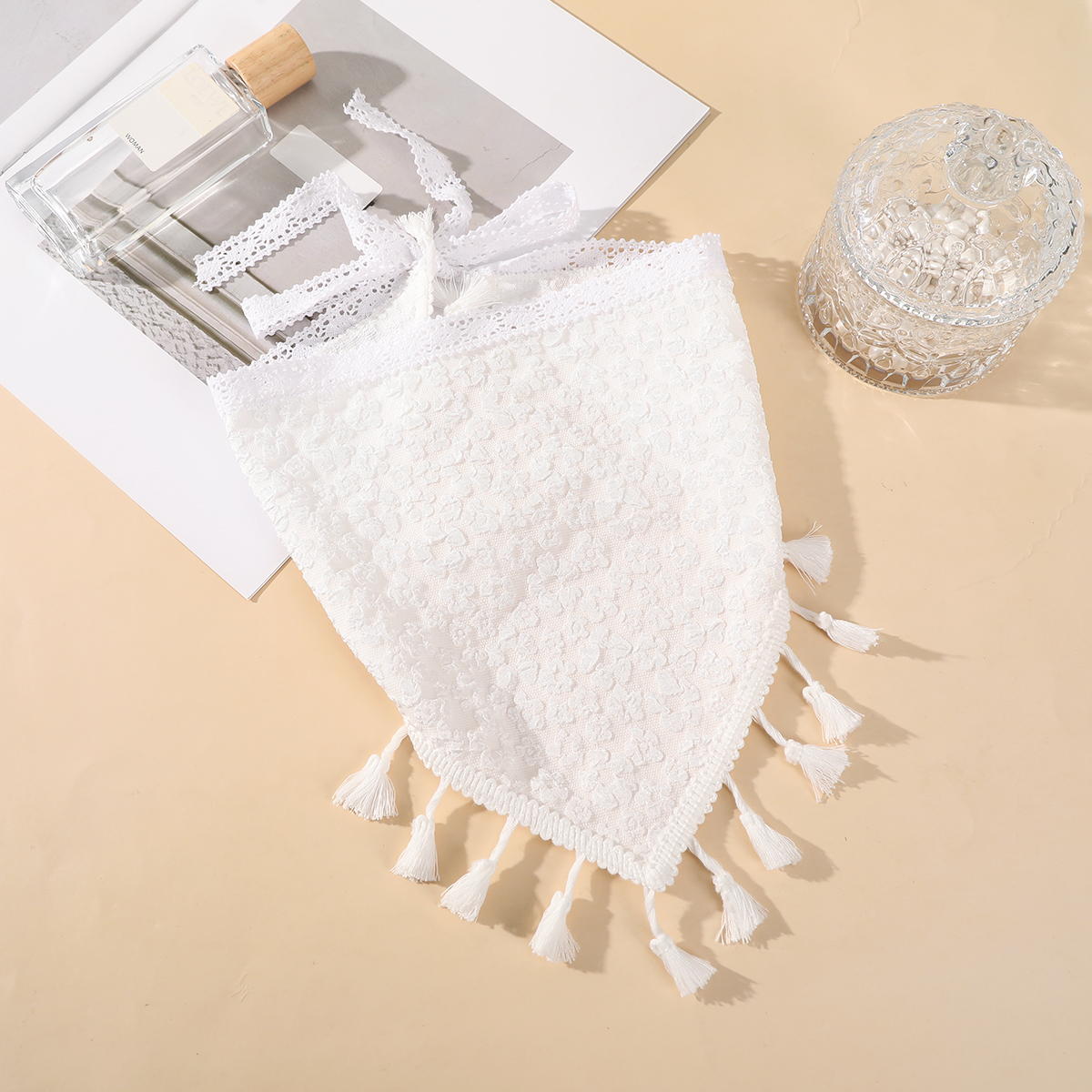 Bandana de playa Vintage para mujer y niña, pañuelo para el pelo, diademas de para vacaciones, diademas para fotos, accesorios para el cabello de blanca: Lavanda