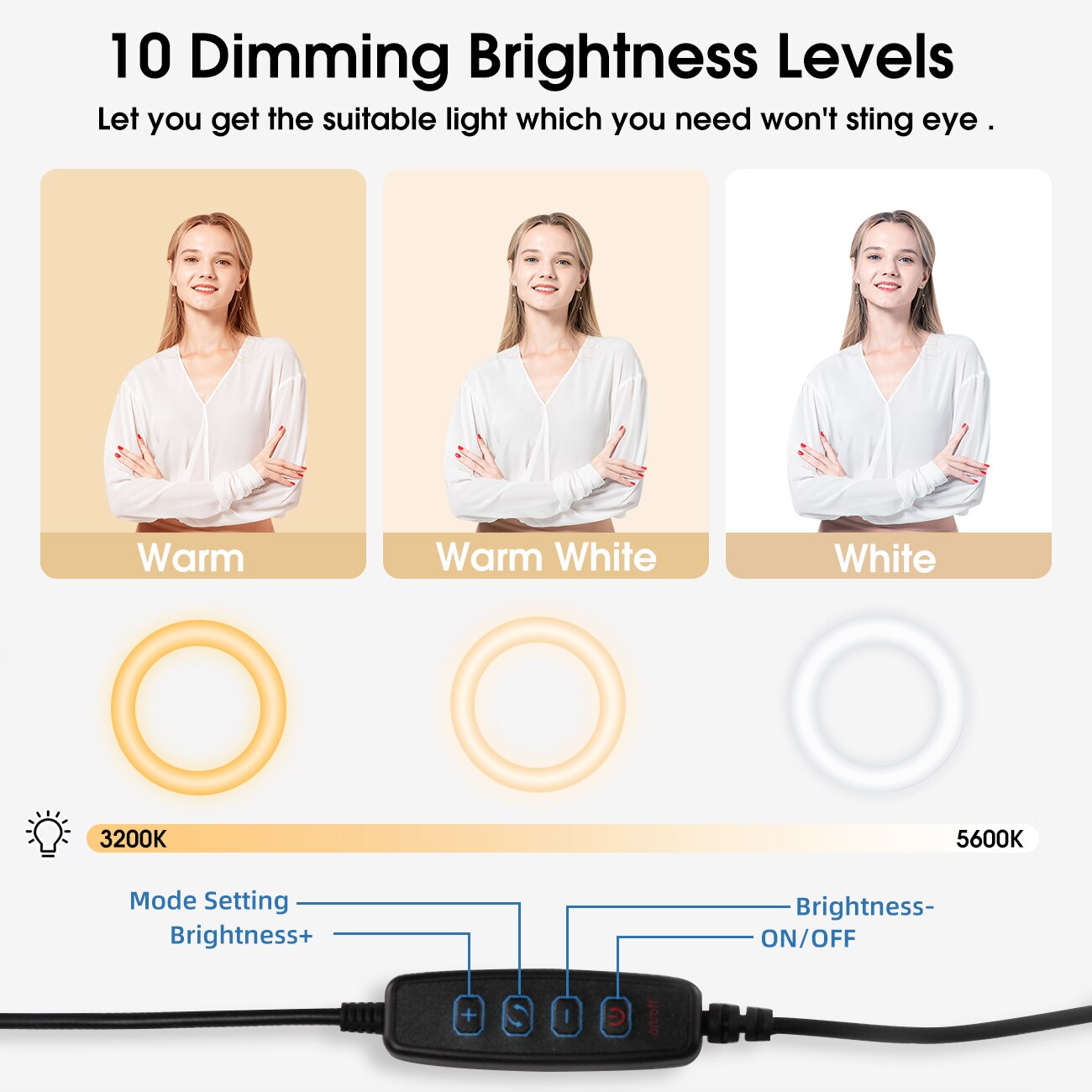 Ring Light for Laptop Computer Video with Clip&Overhead Tripod, LED Selfie 6" Light with Magic Arm&Phone Holder for iPhone