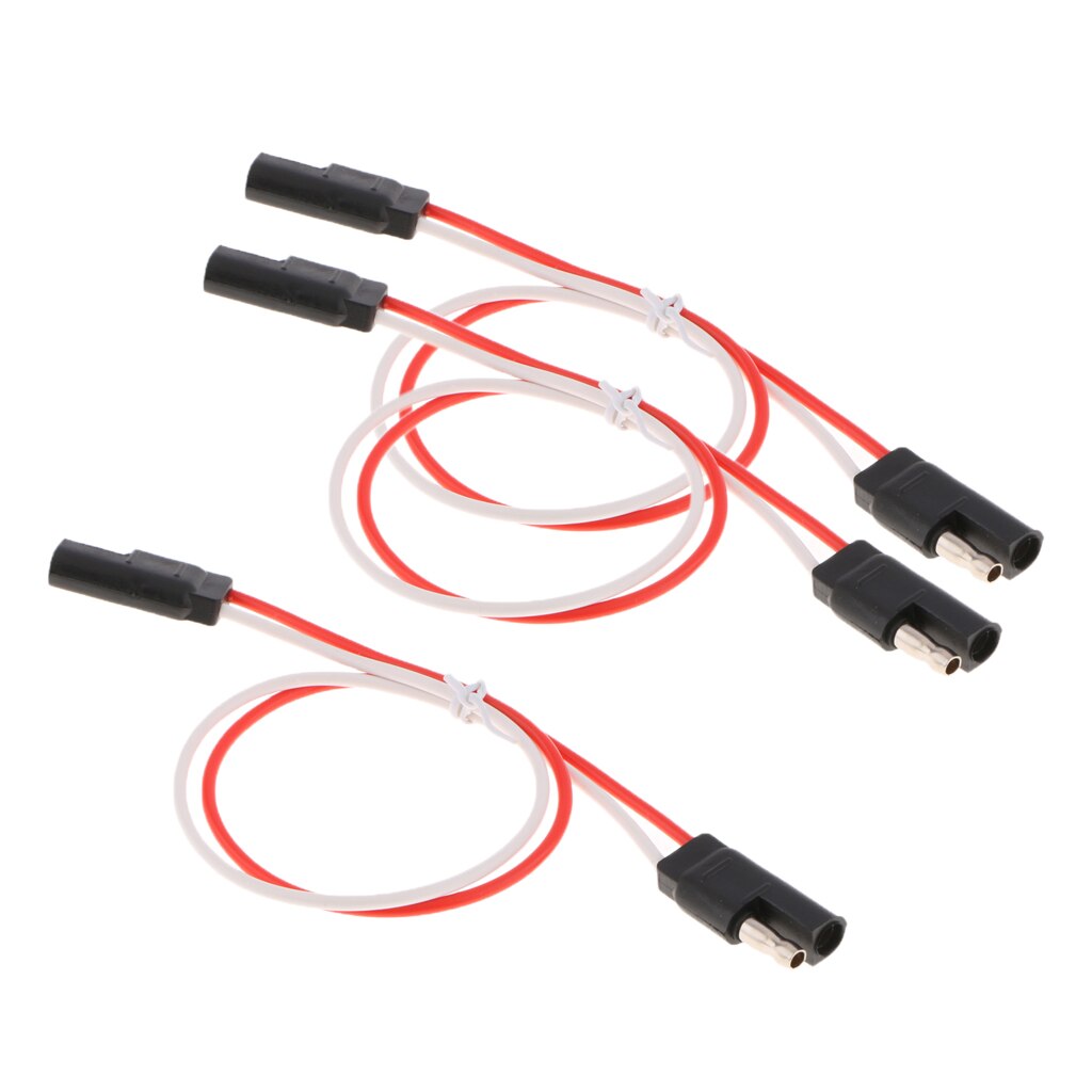 3 Pieces Polarized 13" 2 Pin SAE Wire Plug Connector Waterproof 12V