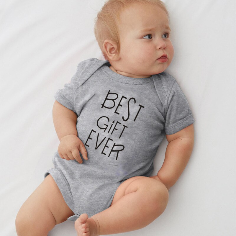 El mejor para papá y mamá bebé niño niña ropa de algodón de manga corta mono recién nacido ropa de bebé 0 -24 meses: Gris / 0-3M