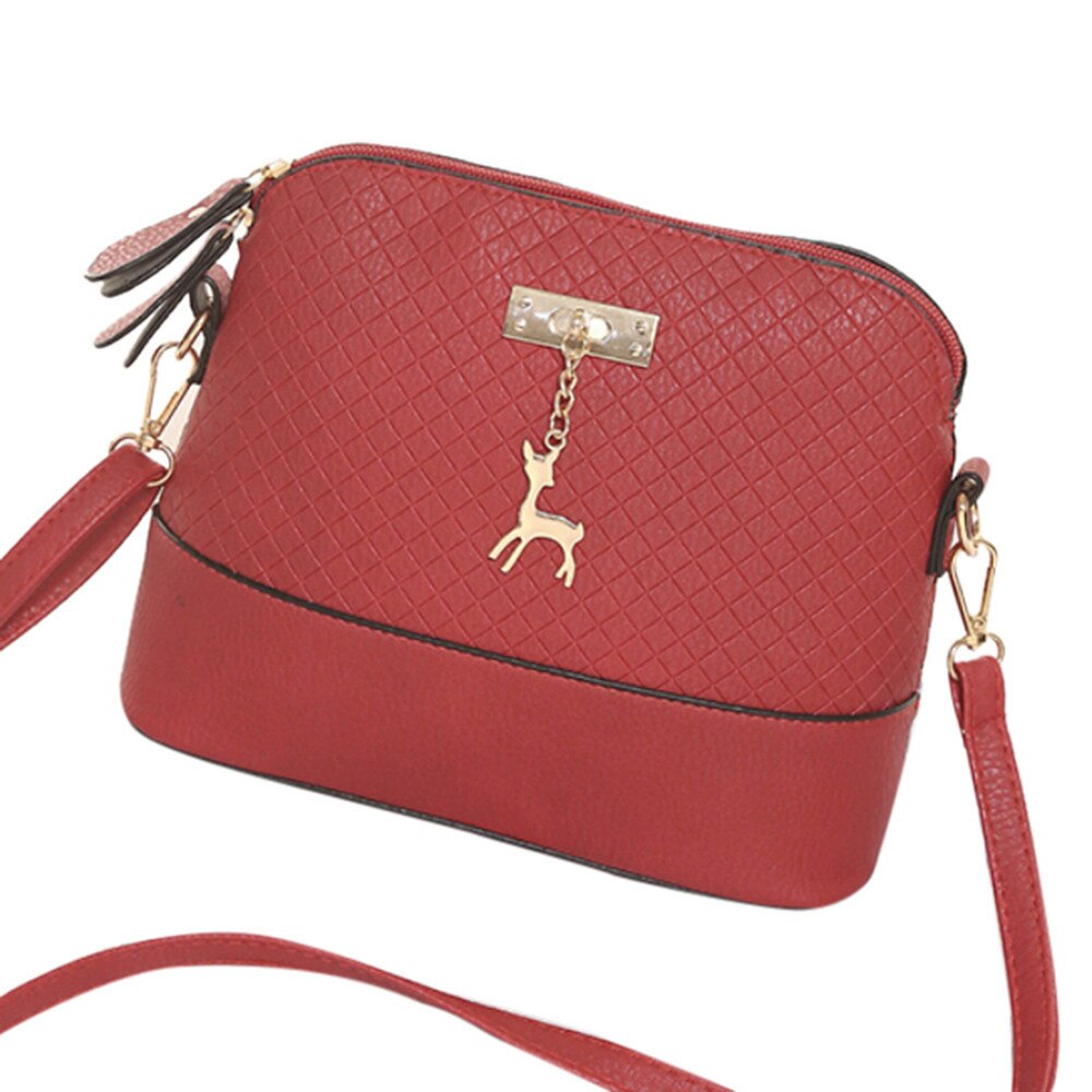 Women Shoulder Bag Messenger Bags Mini Bag Deer Toy Shell Shape Bag Shoulder Bags Bolso Bandolera Mujer ##0: Red