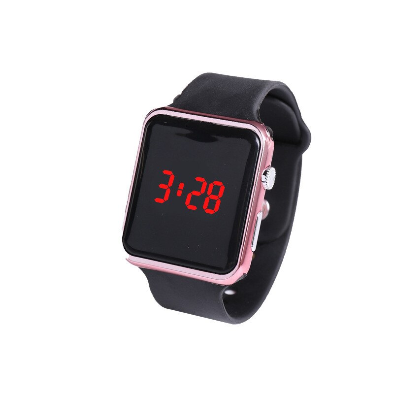 LED Electronic Sport Silicone Kids Watch Outdoor Digital Display Watches Simple Kids Girls Boys Clock Kids Watches Boys: rose gold black