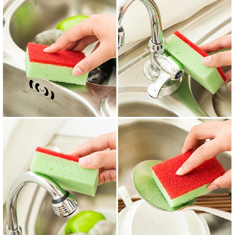 10Pcs Kitchen Accessories Sponge Cleaning Tools Kitchen Supplies Rags Gadgets Scouring Pad Microfiber Tableware Cleaning Cloth T