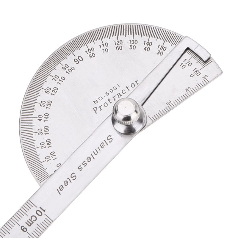 Stainless Steel Round Head 180 degree Protractor Angle Finder Rotary Measuring Ruler Machinist Tool Craftsman Digital Ruler