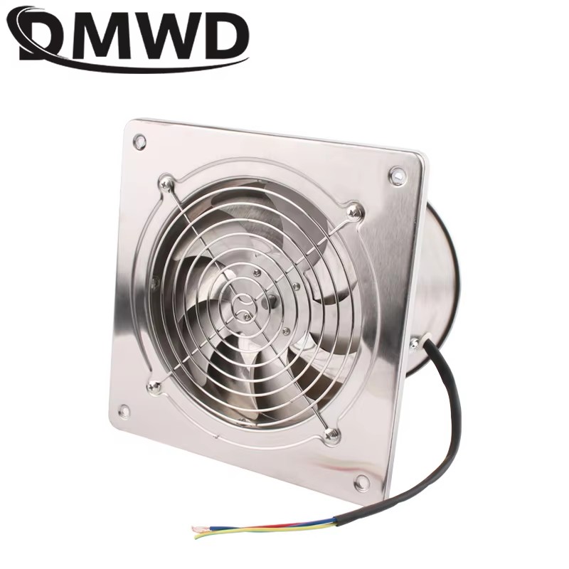 4/6 inch afzuigventilator roestvrij staal booster 6 ''toilet keuken hangende muur raam kanaalventilator luchtventilator afzuigventilator 45W: M / Lichtgrijs