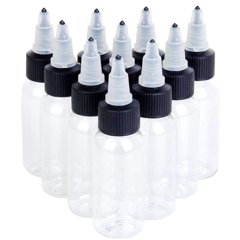 10 Stks/partij Plastic Container 30 Ml 60 Ml 100 Ml 120 Ml Airbrush Inkt Flessen Crystal Clear Spare Verf Inkt fles
