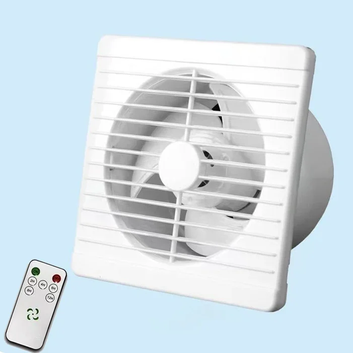 Extractor de aire de pared con ventana de Control remoto, 220V, 4/ 6/ 8 pulgadas, para baño, inodoro, cocina, ventilación de aire con función de sincronización
