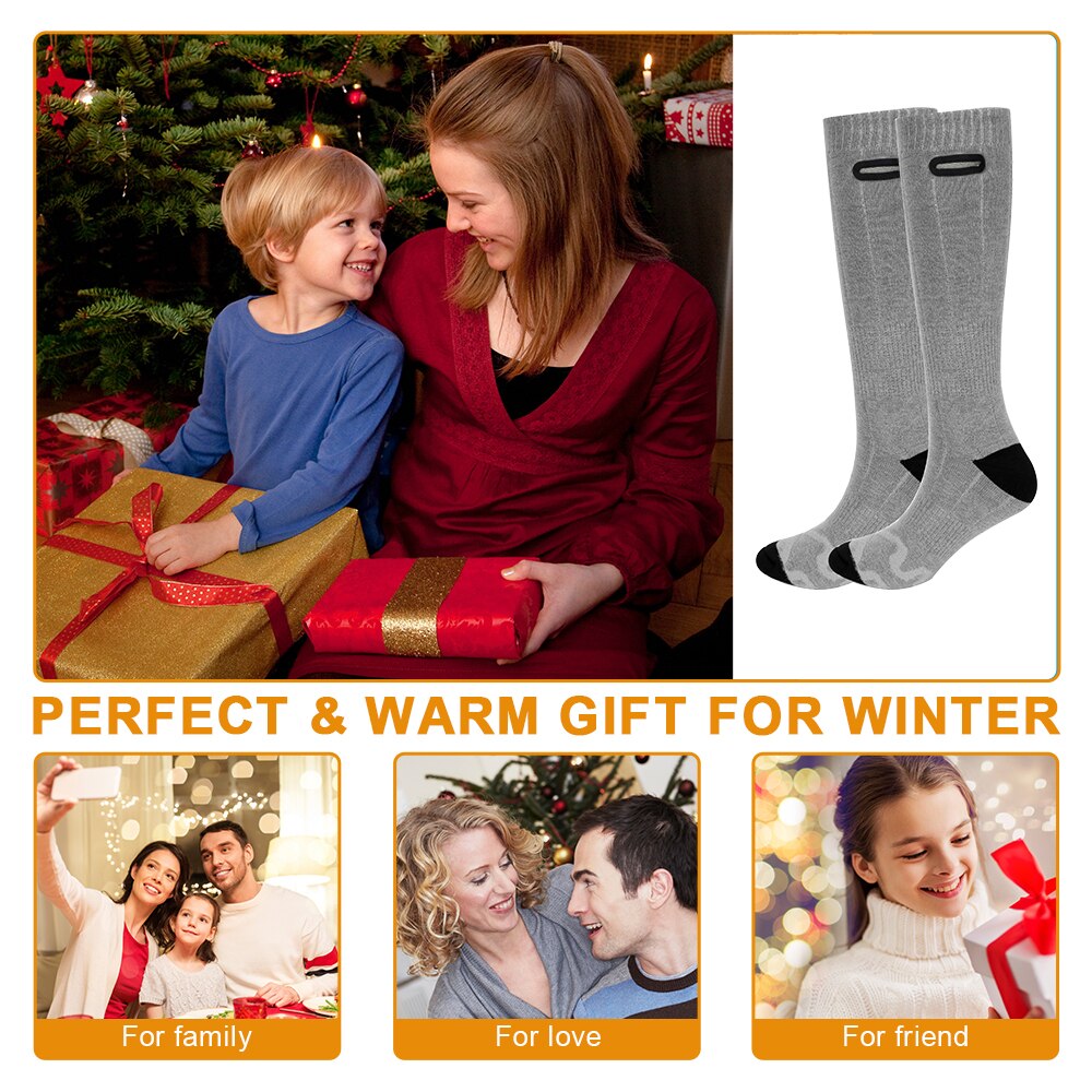 1 par opvarmede sokker til kvinder mænd hjælper varme kolde fødder komfort sundhedsopvarmede sokker med kraftige strømbanker