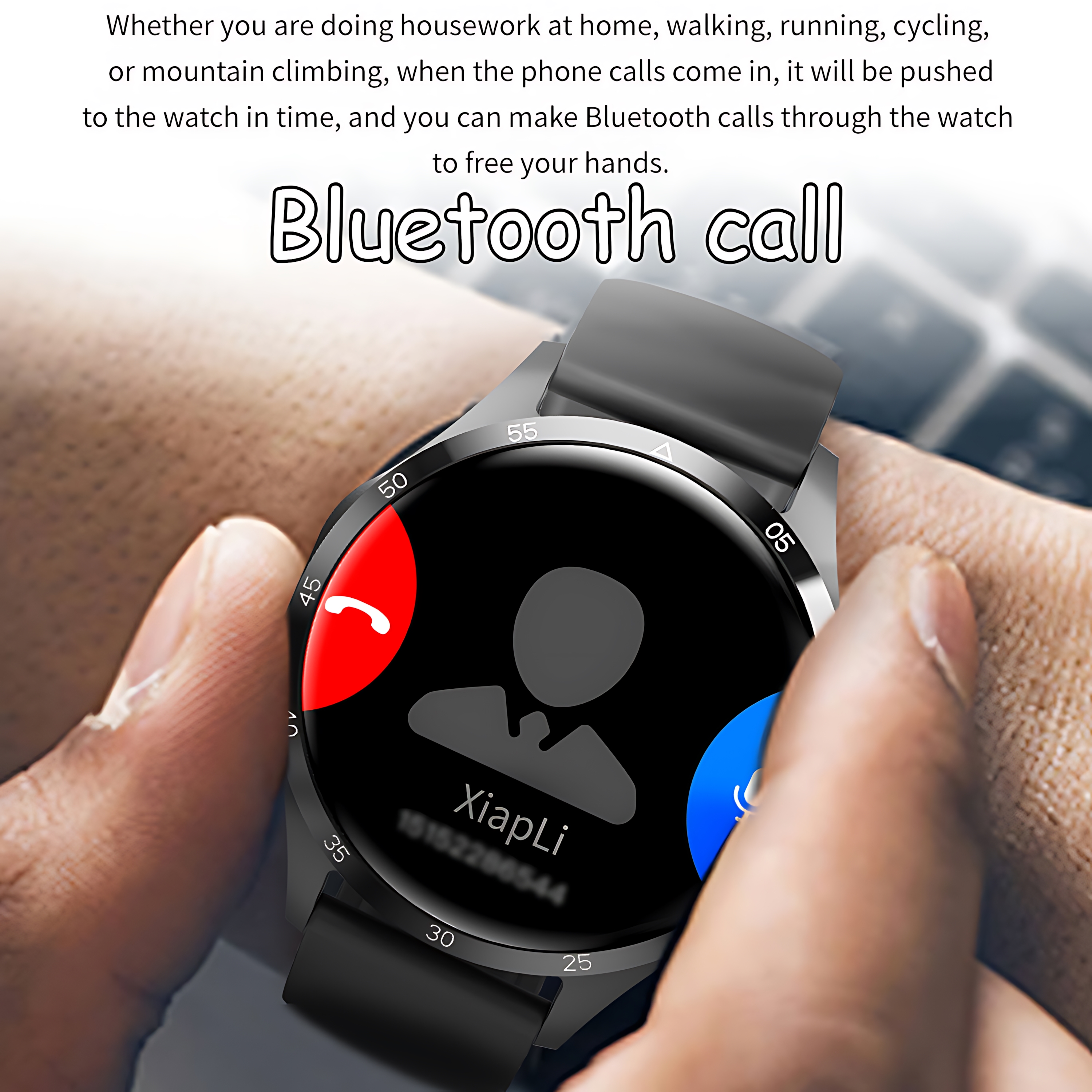 reloj inteligente clásico con GPS, pantalla AMOLED Ultra HD de 1,6 pulgadas, GPS incorporado, llamada BT, NFC, IP68, reloj inteligente resistente al agua para Android IOS
